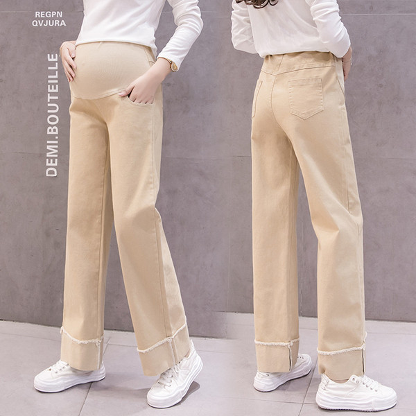 Magas derekú női nadrág új modellje terhes nők számára