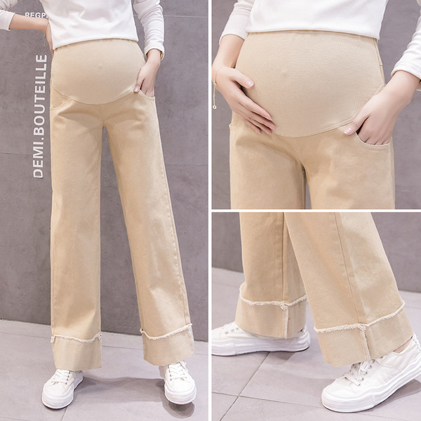 Magas derekú női nadrág új modellje terhes nők számára