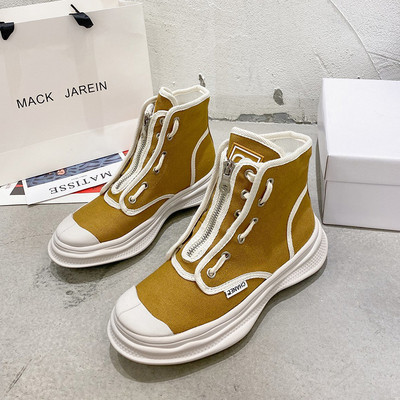 Ikdienas sieviešu kedas ar rāvējslēdzēju un plakanu zoli