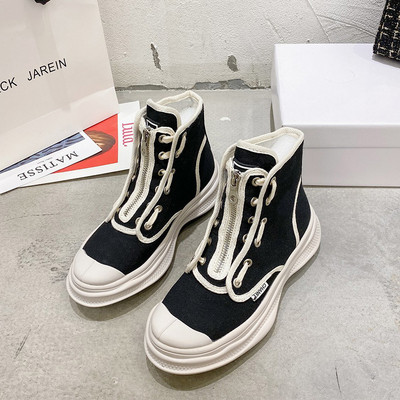 Ikdienas sieviešu kedas ar rāvējslēdzēju un plakanu zoli