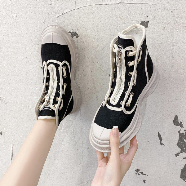 Ikdienas sieviešu kedas ar rāvējslēdzēju un plakanu zoli