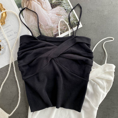 Sieviešu īss topus ar plānām lencēm