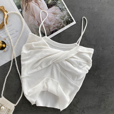 Sieviešu īss topus ar plānām lencēm