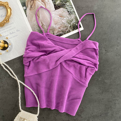 Sieviešu īss topus ar plānām lencēm