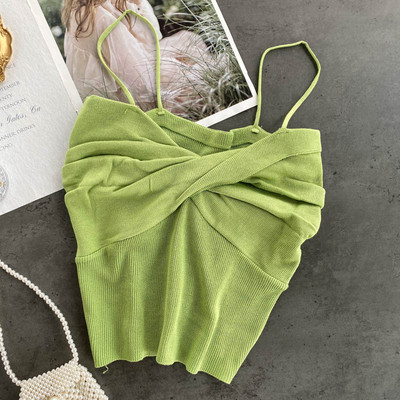 Sieviešu īss topus ar plānām lencēm