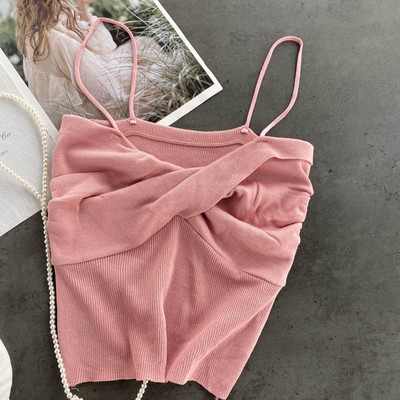 Sieviešu īss topus ar plānām lencēm