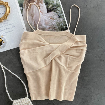 Sieviešu īss topus ar plānām lencēm