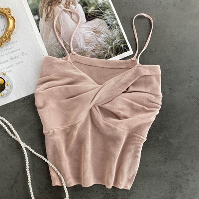 Sieviešu īss topus ar plānām lencēm