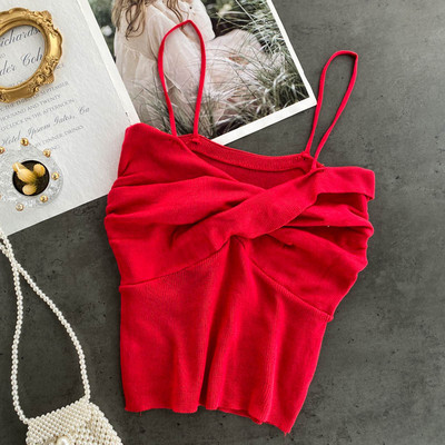 Sieviešu īss topus ar plānām lencēm