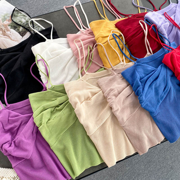 Sieviešu īss topus ar plānām lencēm