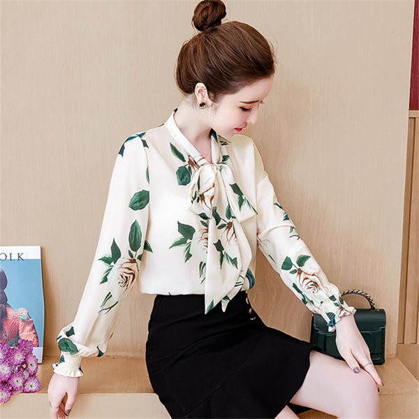 Modern női ing rövid és hosszú ujjal, virágmintával