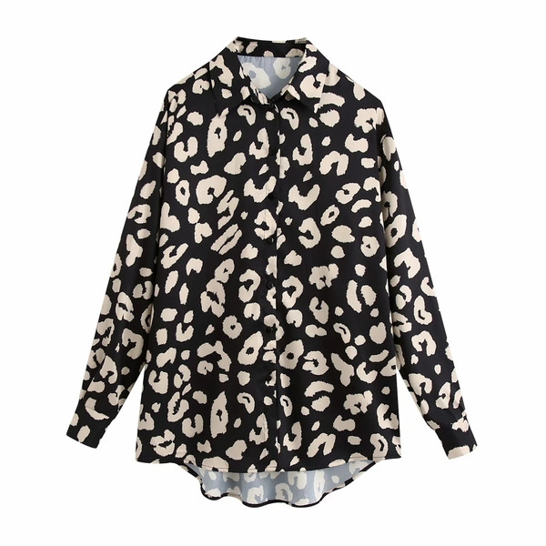 Μακρύ φαρδύ πουκάμισο με άνιμαλ πριντ