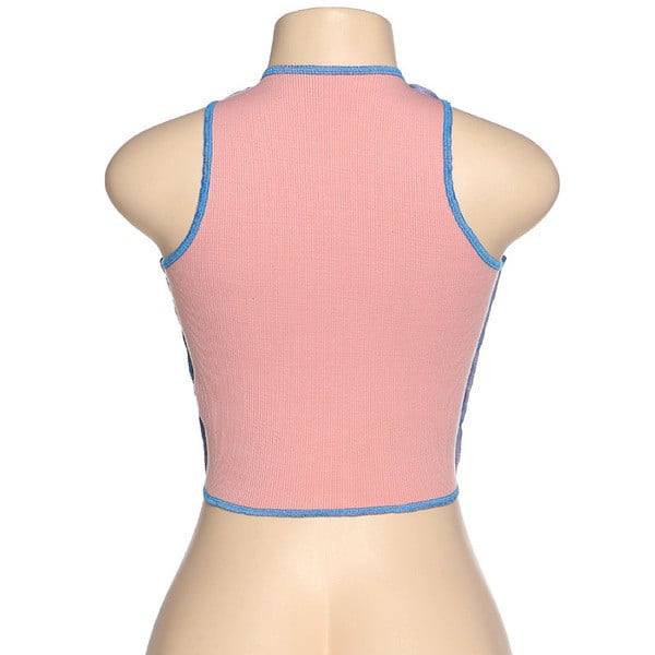 Modern női felső, mély nyakkivágással és megkötővel