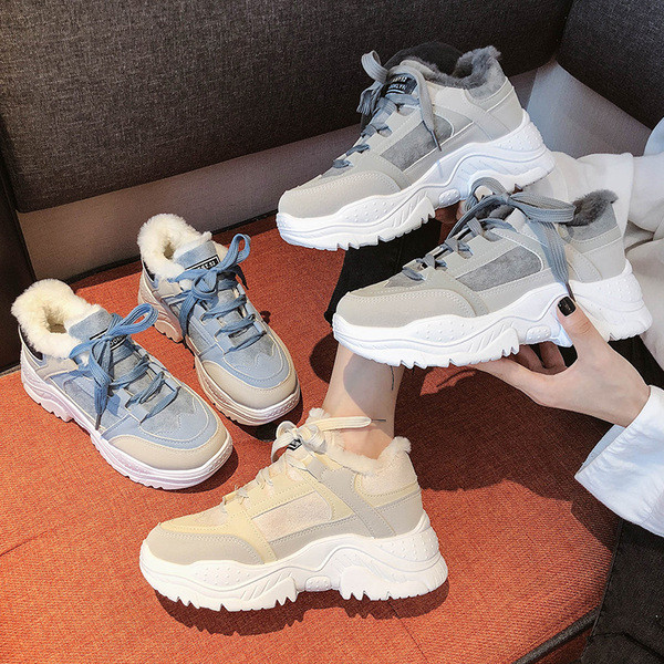 Γυναικεία χειμερινά αθλητικά παπούτσια με ψηλή σόλα