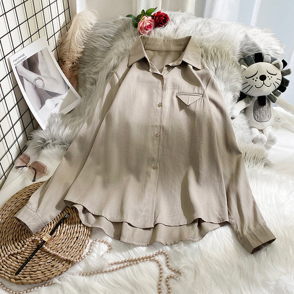 Νέο μοντέλο γυναικείο πουκάμισο με μακριά μανίκια - φαρδύ μοντέλο