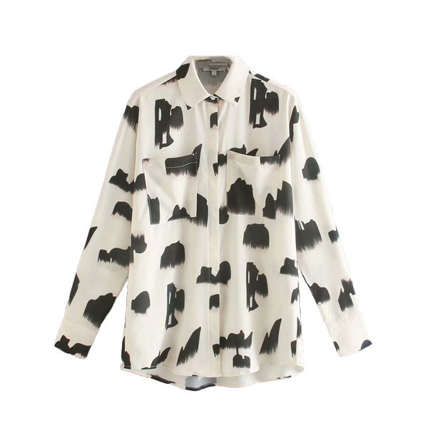 Plats sieviešu krekls melnā un baltā krāsā