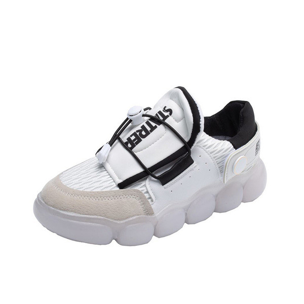 Γυναικεία αθλητικά παπούτσια με σόλα από σιλικόνη σε μπεζ και μαύρο χρώμα