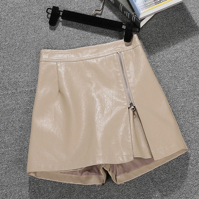 Jauna modeļa sieviešu īsās svārki-bikses no eko ādas