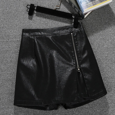 Jauna modeļa sieviešu īsās svārki-bikses no eko ādas