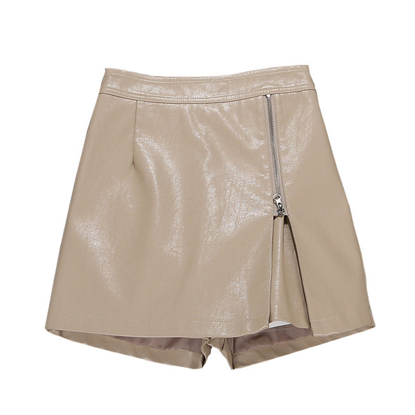 Jauna modeļa sieviešu īsās svārki-bikses no eko ādas