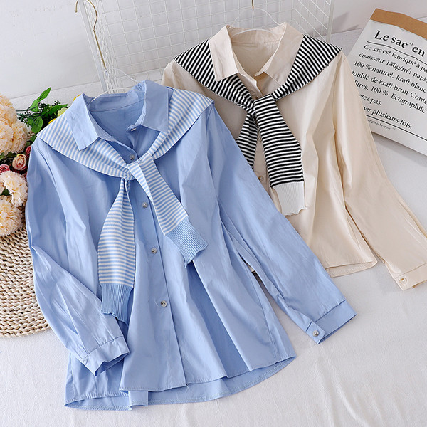 Női ing klasszikus gallérral és hosszú ujjal