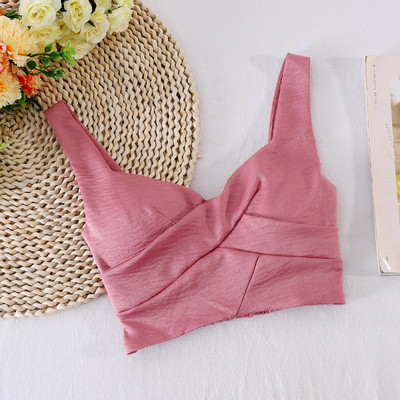 Rövid női felső rugalmas és széles pántokkal