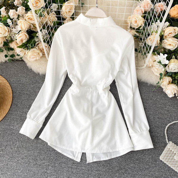 Cămașă elegantă de damă, cu guler și panglică clasice