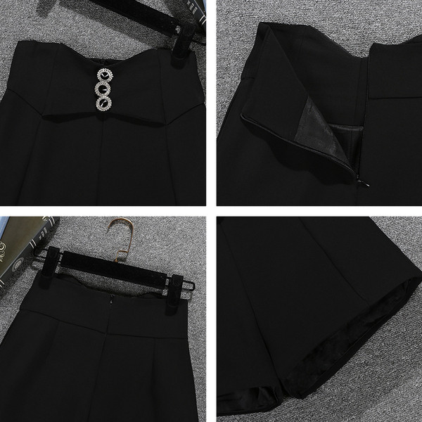 Női rövidnadrág - magas derékkal és gombokkal