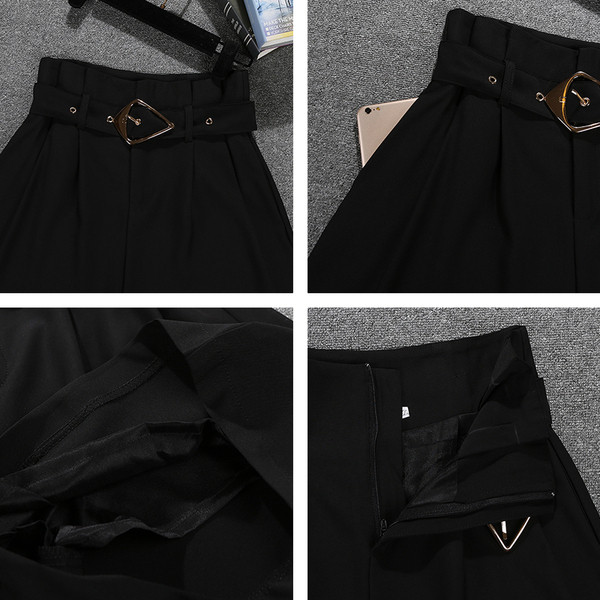 Sieviešu šorti ar jostu platu modeli