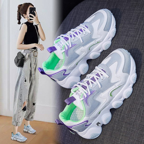 JAUNS sieviešu kedu modelis ar mežģīnēm un biezu raupju zoli