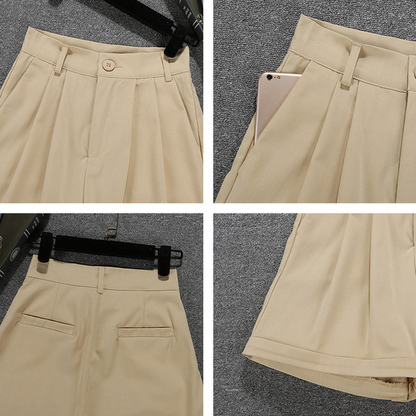 Kõrge vöökohaga vabaaja naiste lühikesed püksid – lai mudel