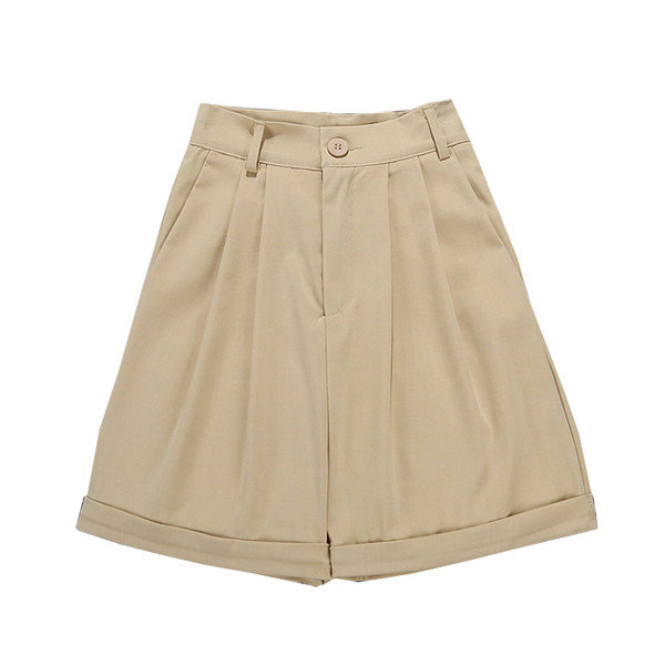 Kõrge vöökohaga vabaaja naiste lühikesed püksid – lai mudel