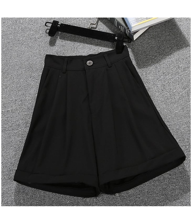 Kõrge vöökohaga vabaaja naiste lühikesed püksid – lai mudel