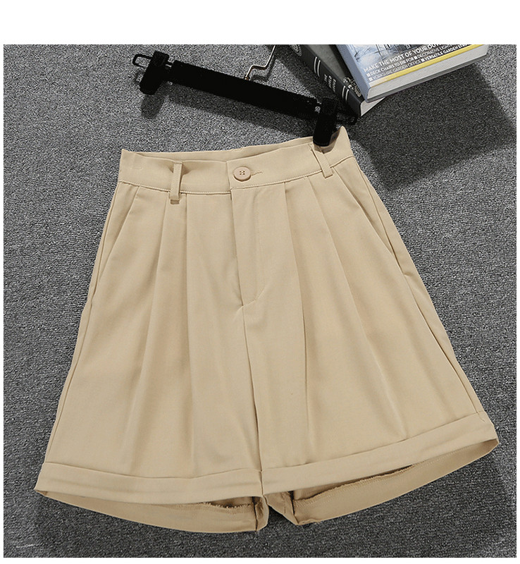 Kõrge vöökohaga vabaaja naiste lühikesed püksid – lai mudel