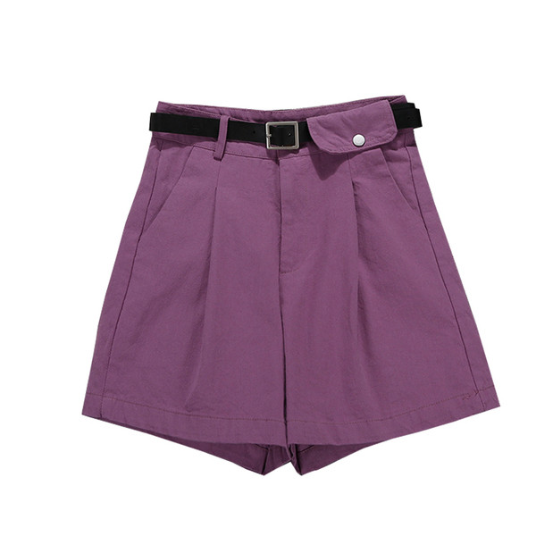 Sieviešu šorti ar jostu - plats modelis