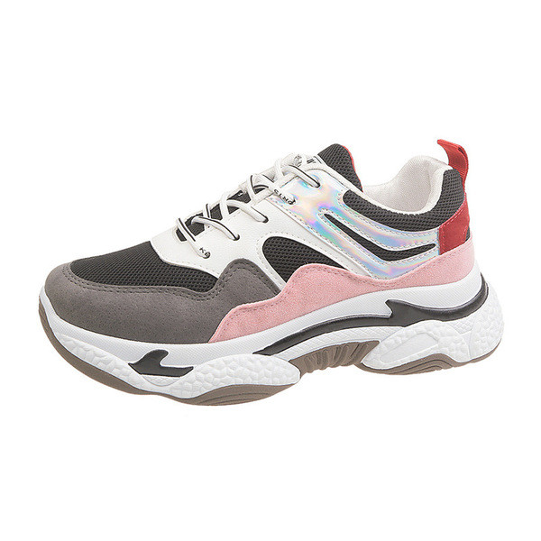 Modern női tornacipő vastag talppal és fűzővel