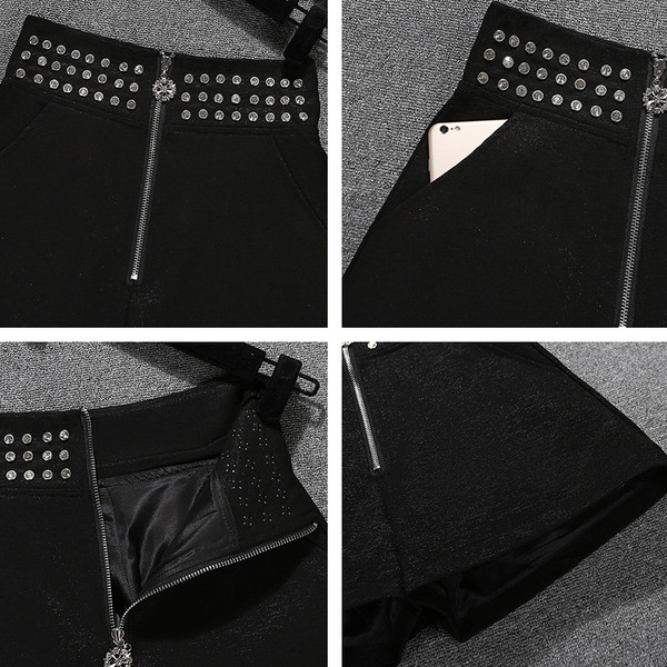 Uue mudeli naiste lühikesed püksid lukuga - kõrge vöökoht