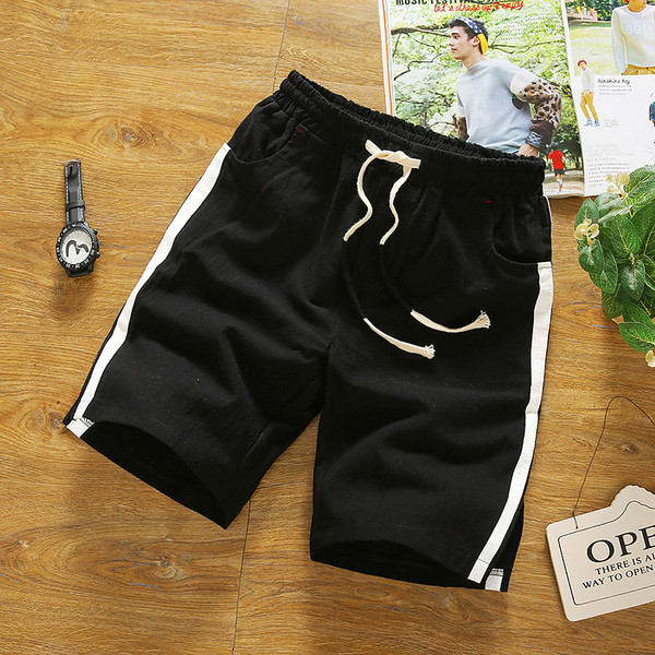 Īsi šorti ar sānu apmali un elastīgu jostasvietu