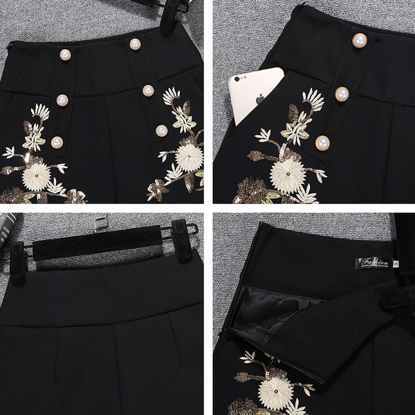 Új modell női rövidnadrág hímzéssel és gyöngyökkel