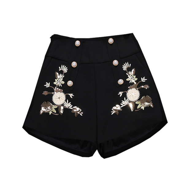 Új modell női rövidnadrág hímzéssel és gyöngyökkel