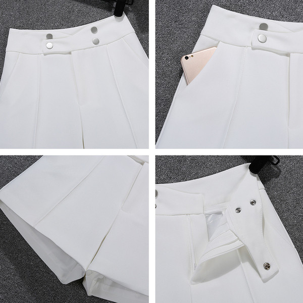 Vabaaja naiste lühikesed püksid kõrge vöökohaga mudeliga