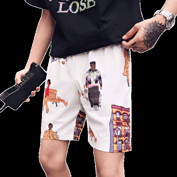 Nyári alkalmi rövidnadrág, mintával