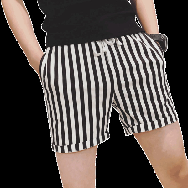 Nyári csíkos rövidnadrág nyakkendővel