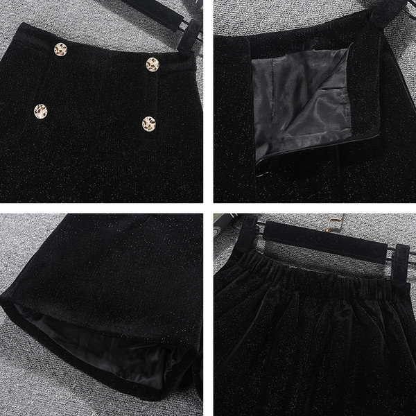 Jauns sieviešu šortu modelis ar augstu vidukli un pogām