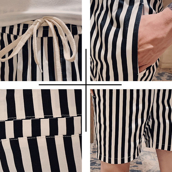 Svītraini šorti ar kabatām