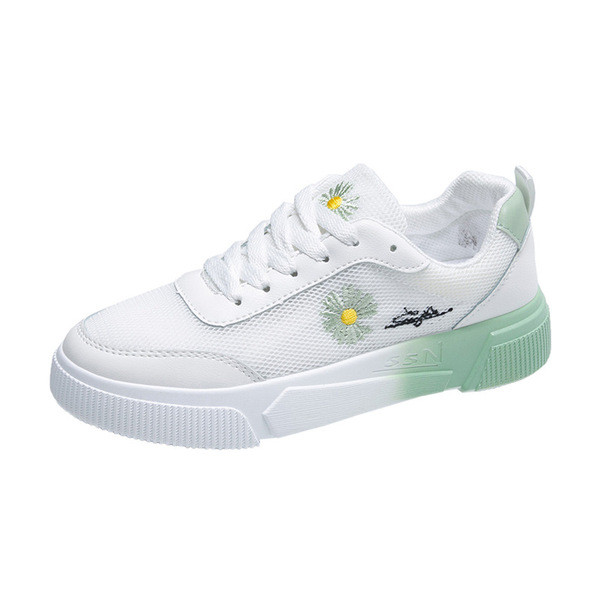 Sieviešu ikdienas kedas ar mežģīnēm un ziedu izšuvumiem