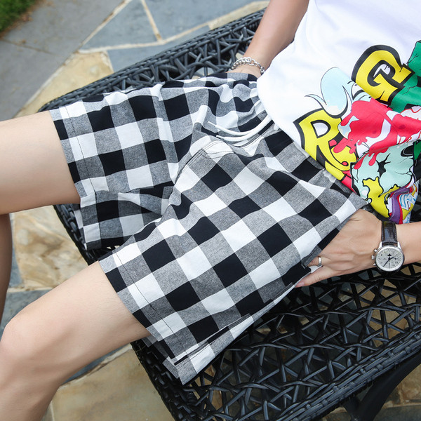 Vabaaja ruuduline püksid elastsete ja paeltega