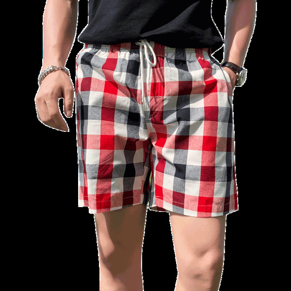 Vabaaja ruuduline püksid elastsete ja paeltega