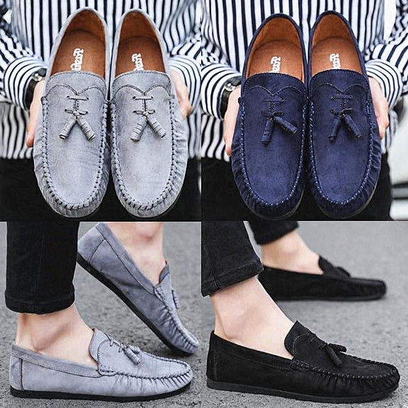 Formāli vīriešu mokasīni no eko zamšādas vienkārša modeļa