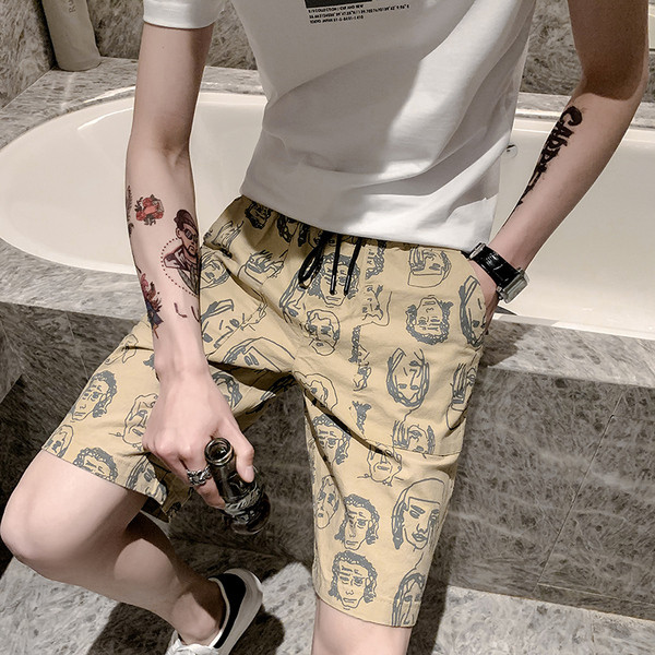 Alkalmi rövidnadrág zsebekkel és mintával